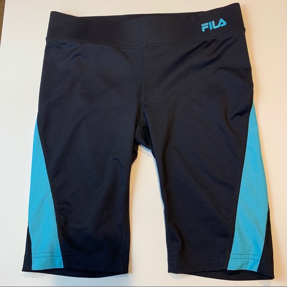 Fila Sport S shorts Black Blue mesh sides